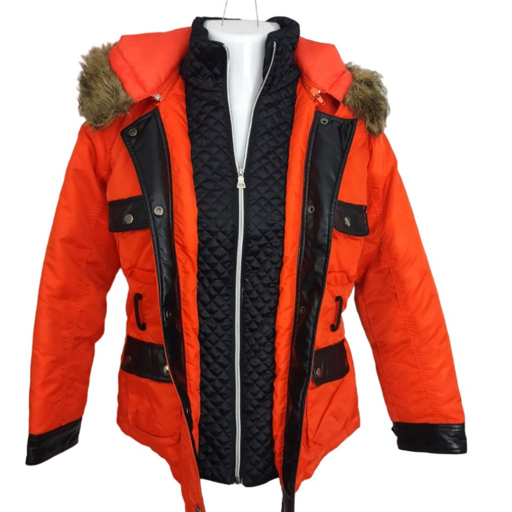 Yoki Sport Orange Red Winter Down Filled Jacket Coat